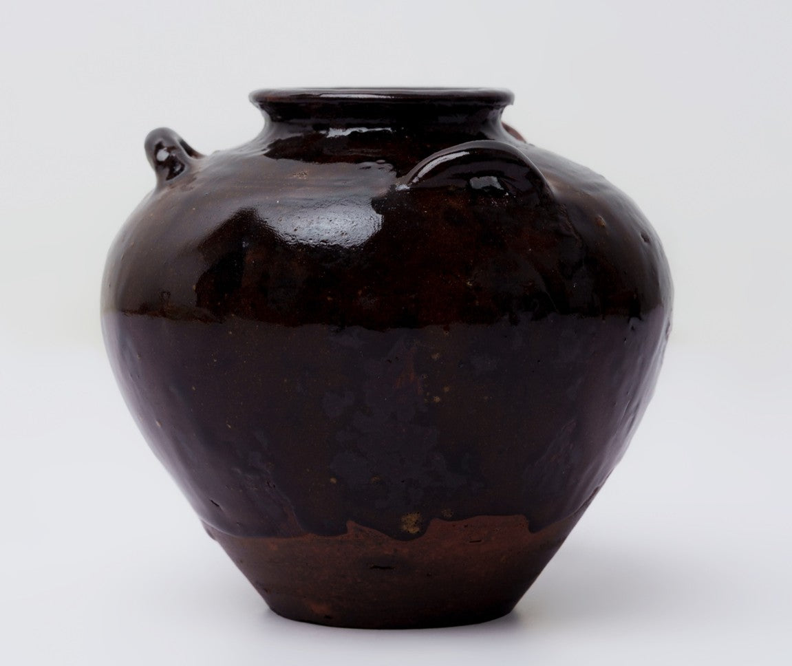 4" Pot Brown Glazed
