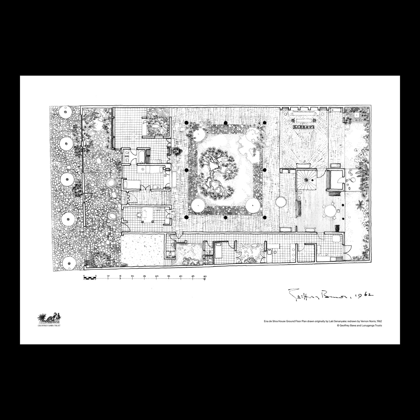 Archival Drawing: Ena de Silva house Plan