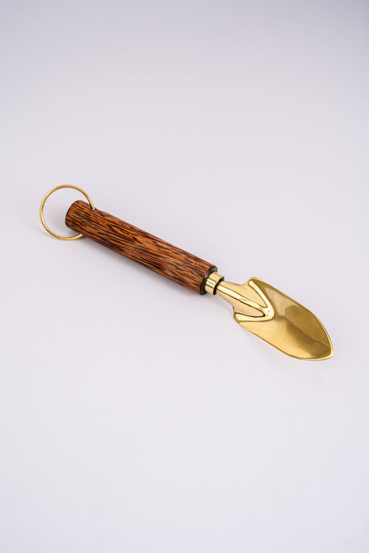 Coconut Wood Handle Miniature Brass Shovel
