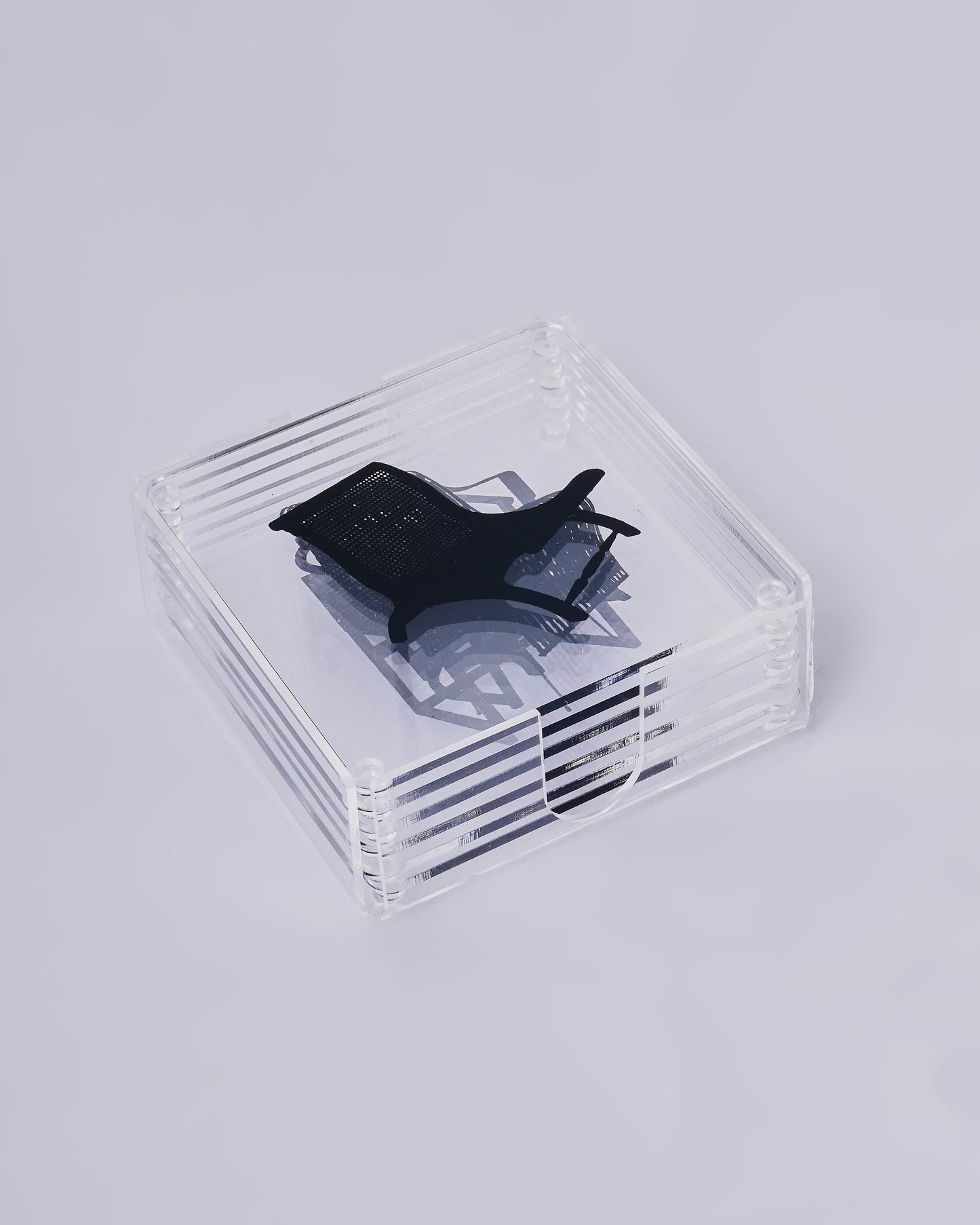 Acrylic Chair Coaster Set of 6 with Holder