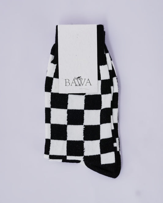 Black & White Check Socks