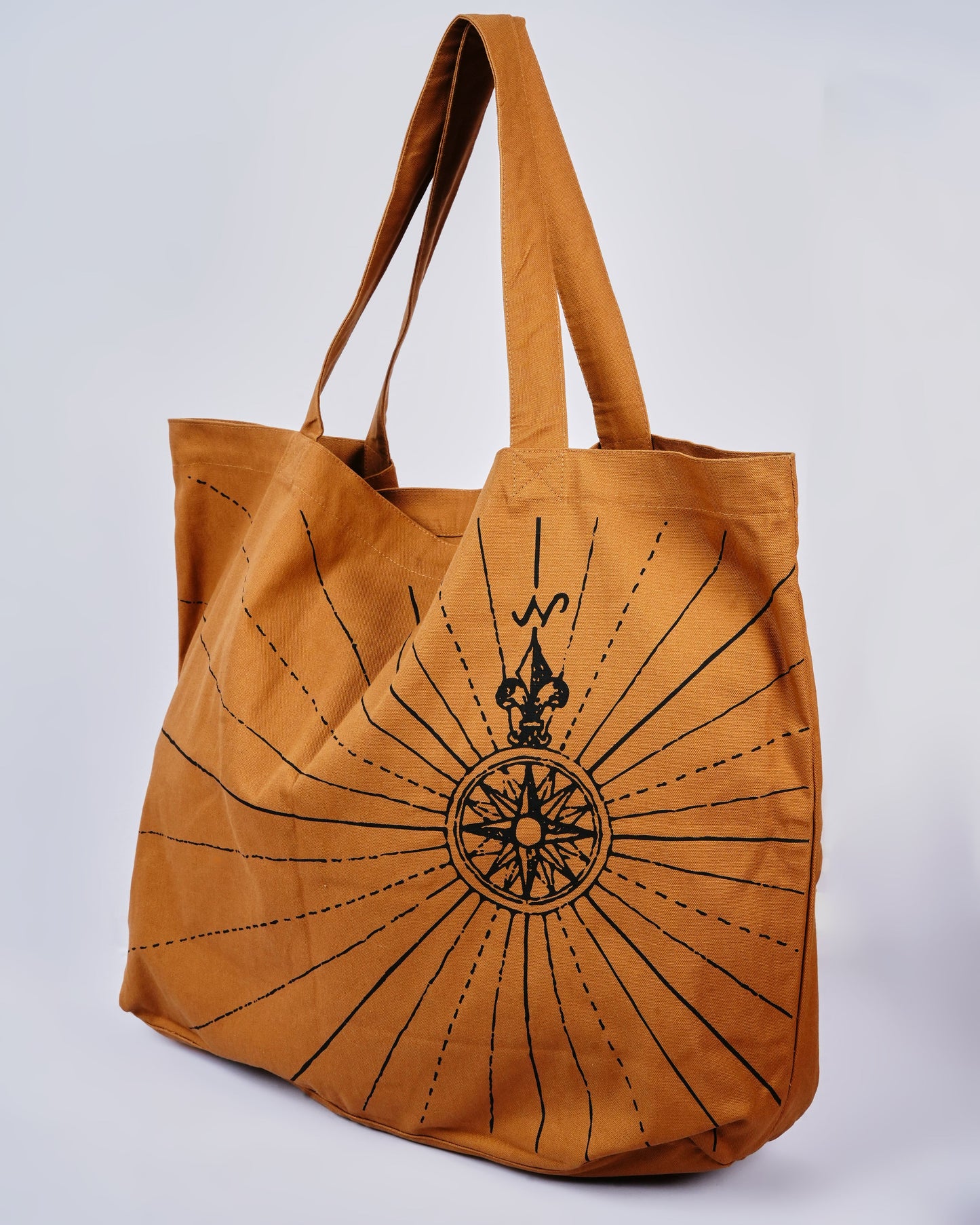 Compass Tote Bag (Light Brown)