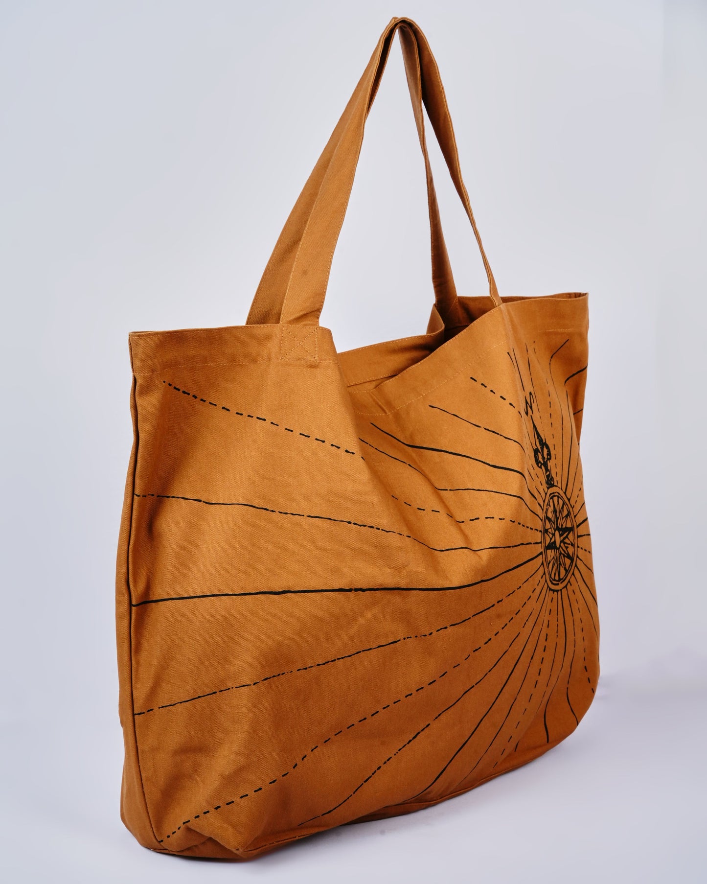 Compass Tote Bag (Light Brown)